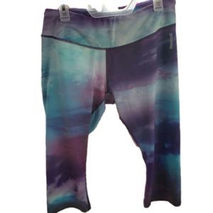 Reebok Galaxy Print Workout Crop Leggings Size XL